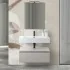 Mobile bagno  80 cm grigio perla con lavabo sospeso e specchio Iside
