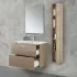 Mobile bagno sospeso 80 rovere tropea con pensile 150  lavabo e specchio  Martha