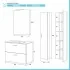 Mobile bagno sospeso 80 rovere tropea con pensile 150  lavabo e specchio  Martha