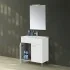 Mobile bagno a terra 80 bianco con lavabo e specchio LED  Martha