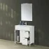Mobiletto bagno da terra 80 bianco con lavabo e specchio LED  Martha