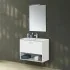 Mobile bagno sospeso 80 bianco con lavabo e specchio LED  Martha