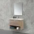 Mobile bagno sospeso 80 rovere tropea con lavabo e specchio LED  Martha