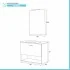 Mobile bagno sospeso 80 rovere tropea con lavabo e specchio LED  Martha