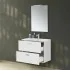 Mobiletto bagno sospeso 80 bianco con top e specchio LED  Martha