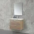 Mobile bagno sospeso 80 rovere tropea con top e specchiera LED  Martha