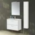 Pensile bagno sospeso150 H bianco con maniglia cromata  Martha