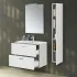 Pensile bagno sospeso150 H bianco con maniglia cromata  Martha