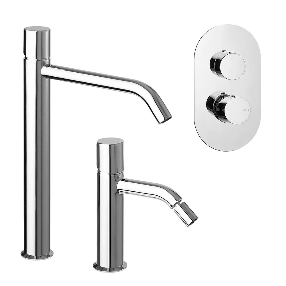 Image of Set miscelatori lavabo alto bidet e doccia a incasso con deviatore Gemma