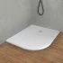 Piatto doccia resina 80x100 semicircolare destro bianco pietra riducibile   Loren