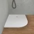 Piatto doccia resina 70x90 semicircolare destro bianco pietra riducibile  Loren