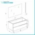 Mobile bagno sospeso 80 fango con lavabo in ceramica e specchio a filo LED  Victoria 