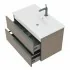 Mobile bagno sospeso 80 fango con lavabo in ceramica e specchio a filo LED  Victoria 