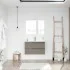 Mobile bagno sospeso 80 fango con lavabo in ceramica e specchio a filo LED  Victoria 