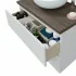 Mobile bagno da terra 80 legno bianco con lavabo e specchio  Lucy