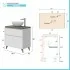 Mobile bagno da terra 80 legno bianco con lavabo e specchio  Lucy