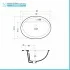 Lavabo da incasso soprapiano ovale 56x47,5 cm in ceramica lucida