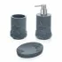 Set accessori bagno 3 pezzi da appoggio in resina turchese cobalto  Coral