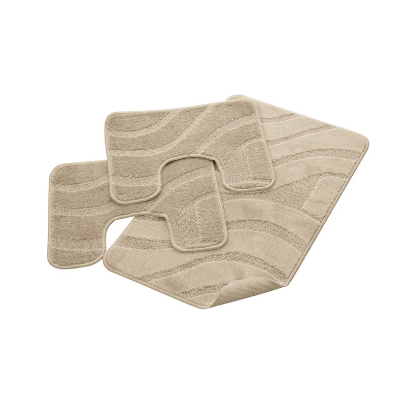 Parure Bagno 3 Pezzi Color Beige In Polipropilene 100% Antiscivolo Parure Bagno 3 Pezzi Color Beige In Polipropilene 100% Antiscivolo