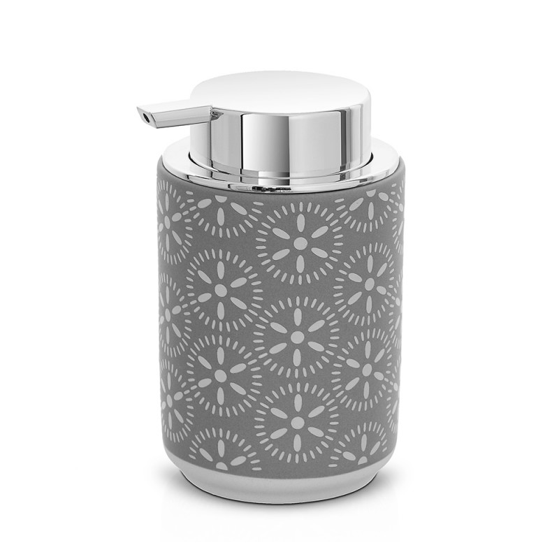 Dispenser porta sapone da appoggio in ceramica grigio Circus