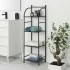 Scaffale bagno H 116 in metallo design nero con quattro ripiani 