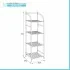 Scaffale bagno H 116 in metallo design nero con quattro ripiani 