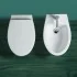 Water singolo filomuro a terra Rimless Simas LFT in ceramica bianco lucido 
