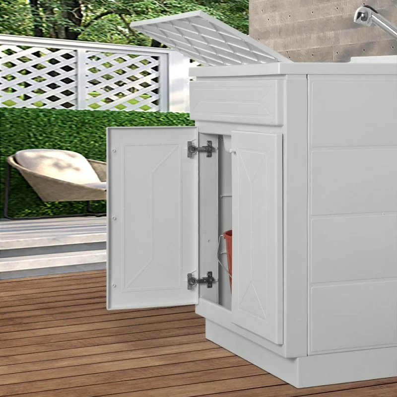 Vasca Lavatoio In Resina 60x60 Cm - Ricambio Per Lavanderia, Bianco, Resistente Agli Acidi - Foto 6