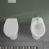 Set sanitari bagno in ceramica bianca lucida  Flora completo di sedile wc