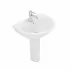 Sanitari bagno in set completo di lavabo con colonna e copriwater