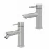 Set miscelatori lavabo e bidet acciaio spazzolato e piletta click-clack  York 