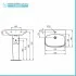 Lavabo Ideal Standard 60 cm con colonna in ceramica lucida  I.Life A 