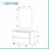 Mobile bagno sospeso 90 noce con lavabo e specchio 70x90 cm Maiori 