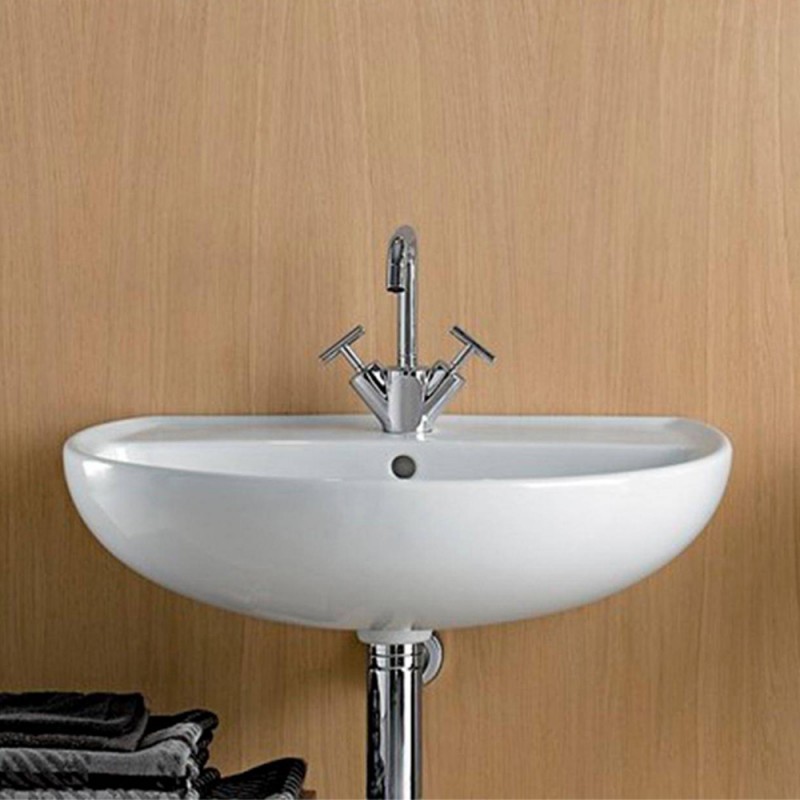 Lavabo sospeso 65 cm Geberit in ceramica lucida | Colibrì