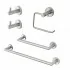 Set accessori a muro 5 pezzi in acciaio inox satinato e viti incluse  Galassia 
