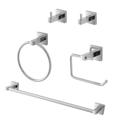 Set di 4 accessori bagno vetro turchese e argento TECATE 