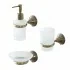 Set accessori a muro 3 pezzi in acciaio con finitura bronzo e viti incluse  Iris 
