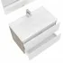 Mobile bagno sospeso 80 rovere grigio e bianco con lavabo e specchio  Eva