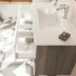 Mobile bagno sospeso 100 rovere grigio e bianco con lavabo e specchio  Eva