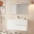 Mobile bagno sospeso 100 bianco lucido con lavabo e specchio LED  Eva