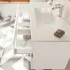 Mobile bagno sospeso 100 bianco lucido con lavabo e specchio LED  Eva