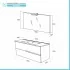 Mobile bagno sospeso 100 bianco lucido con lavabo e specchio LED  Eva