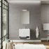 Mobile bagno sospeso 60 rovere bianco con lavabo e specchio LED  Oslo