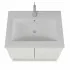 Mobile bagno sospeso 60 rovere bianco con lavabo e specchio LED  Oslo