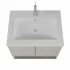 Mobile bagno sospeso 60 rovere grigio con lavabo e specchio LED  Oslo