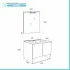 Mobile bagno sospeso 60 rovere bianco con lavabo e specchio LED  Oslo