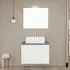 Mobile bagno sospeso 60 bianco top rovere fossile con specchio LED  Town