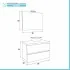 Mobile bagno sospeso 80 rovere fumo top cenere con specchio LED  Town