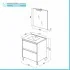 Mobile bagno a terra 60 rovere bianco con lavabo e specchio LED  Lisbona