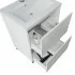 Mobile bagno a terra 60 rovere bianco con lavabo e specchio LED  Lisbona